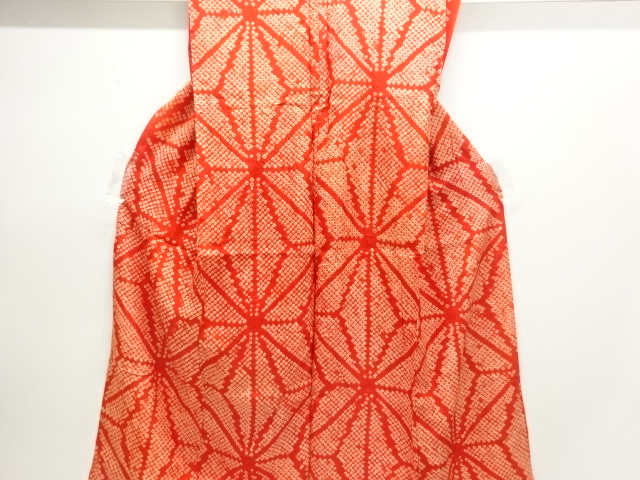 アンティーク　本総絞り麻の葉模様長襦袢(解き途中)